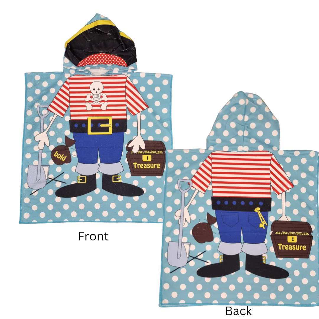 Kids Hooded Microfiber Ponchos - Variety of Designs