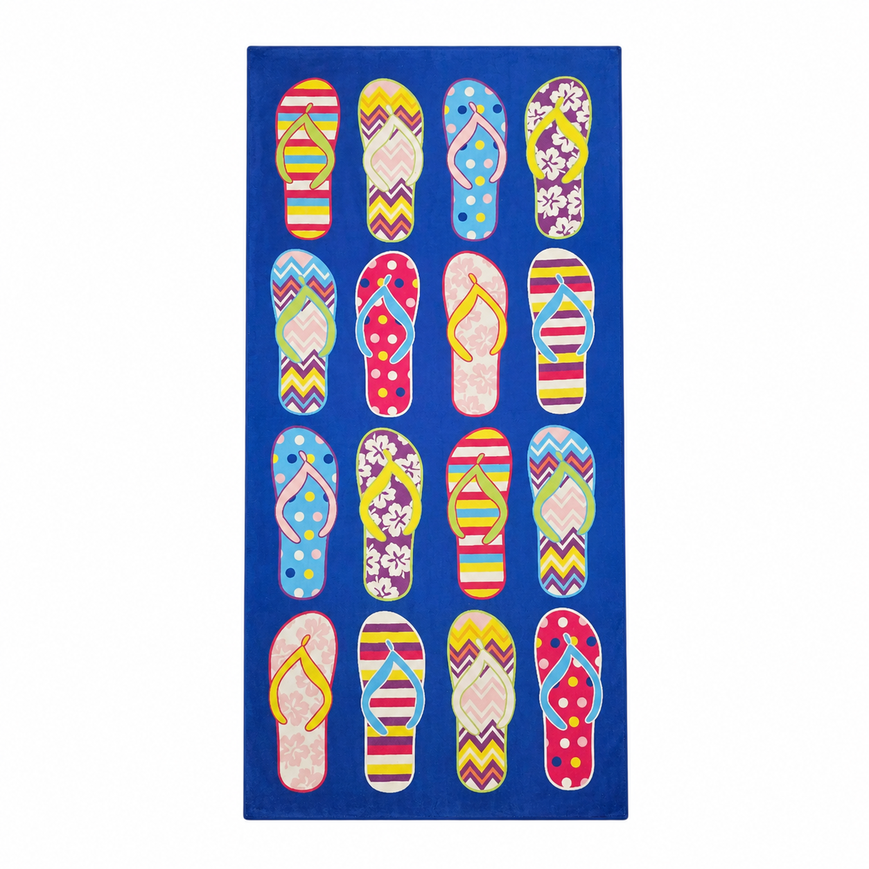 Maldives Microfiber Beach Towel Blue Flipflops