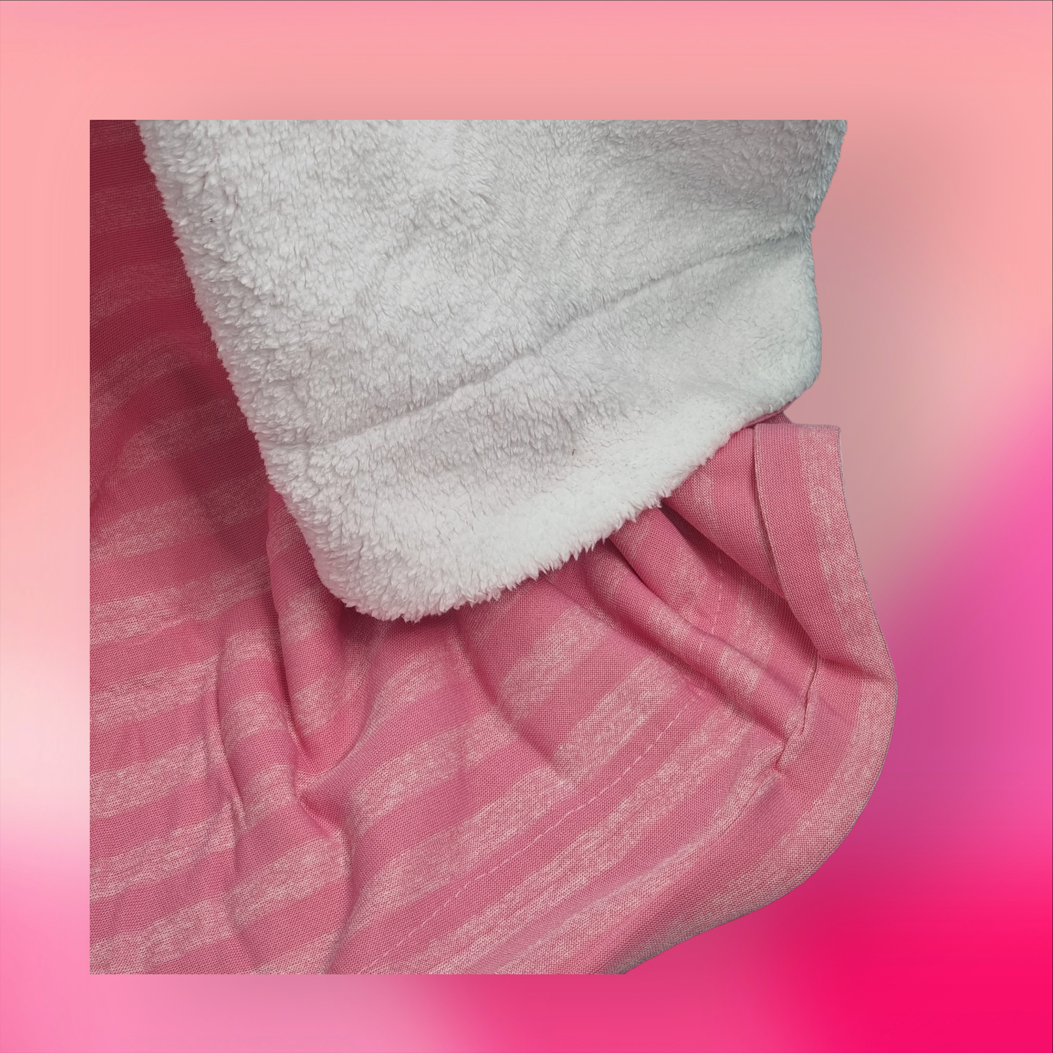 Pink Knitted Sherpa Blanket