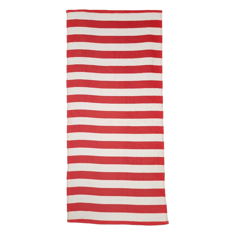 Red Stripe Cotton Beach Towel