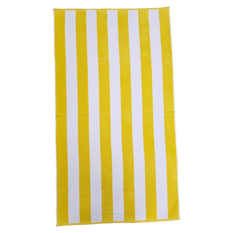 PREMIUM Cabana Hotel Stripe Velour Beach Towel