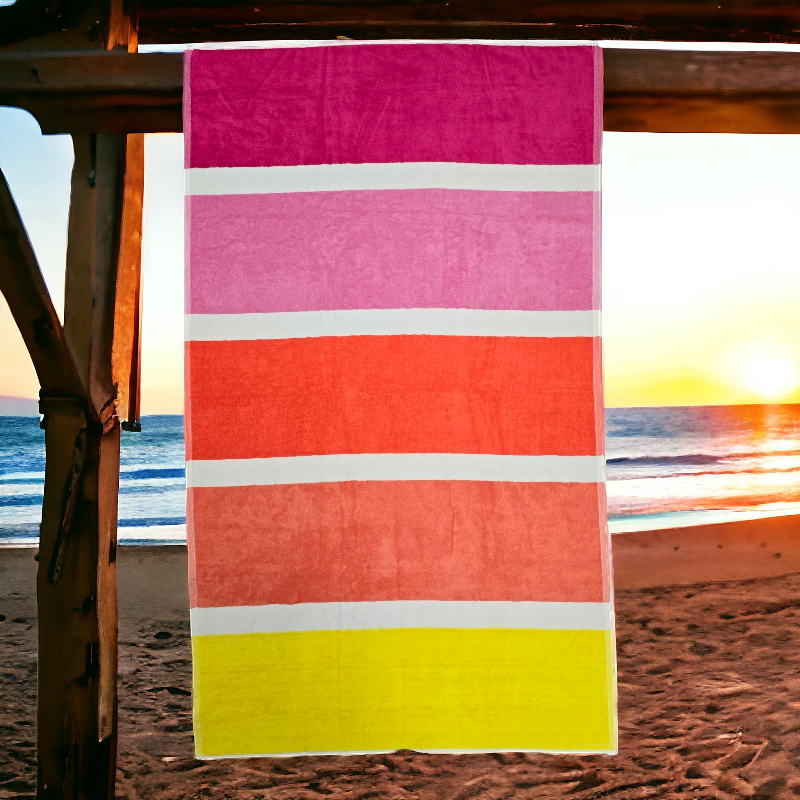 Luxurious Velour Stripe  Beach Towels Imperfect