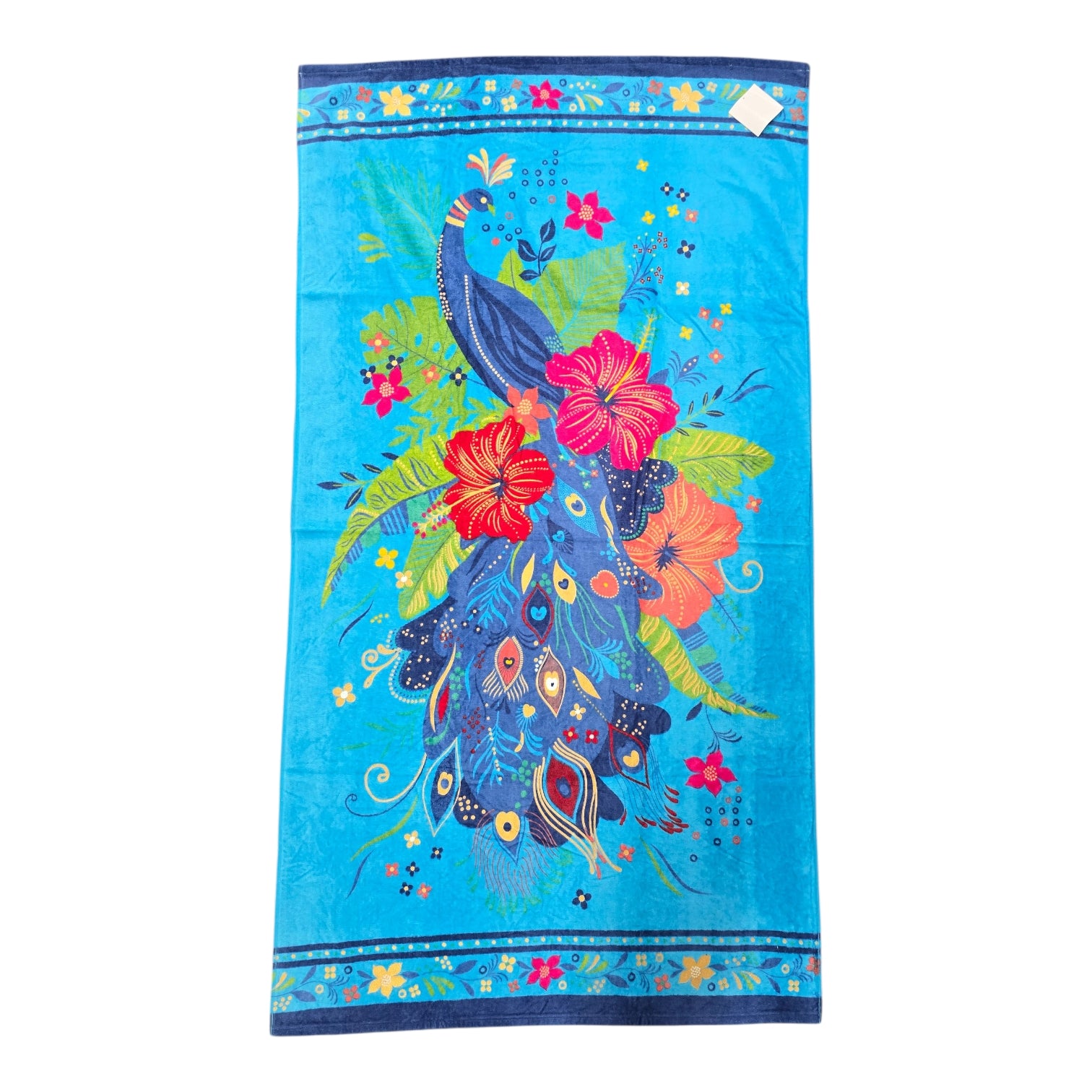 Shore Bliss Printed Beach Towel Peacock