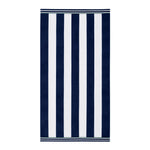 Jacquard Velour Striped Beach Towel Navy