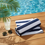 Nortex Navy Cabana Stripe Beach Towel