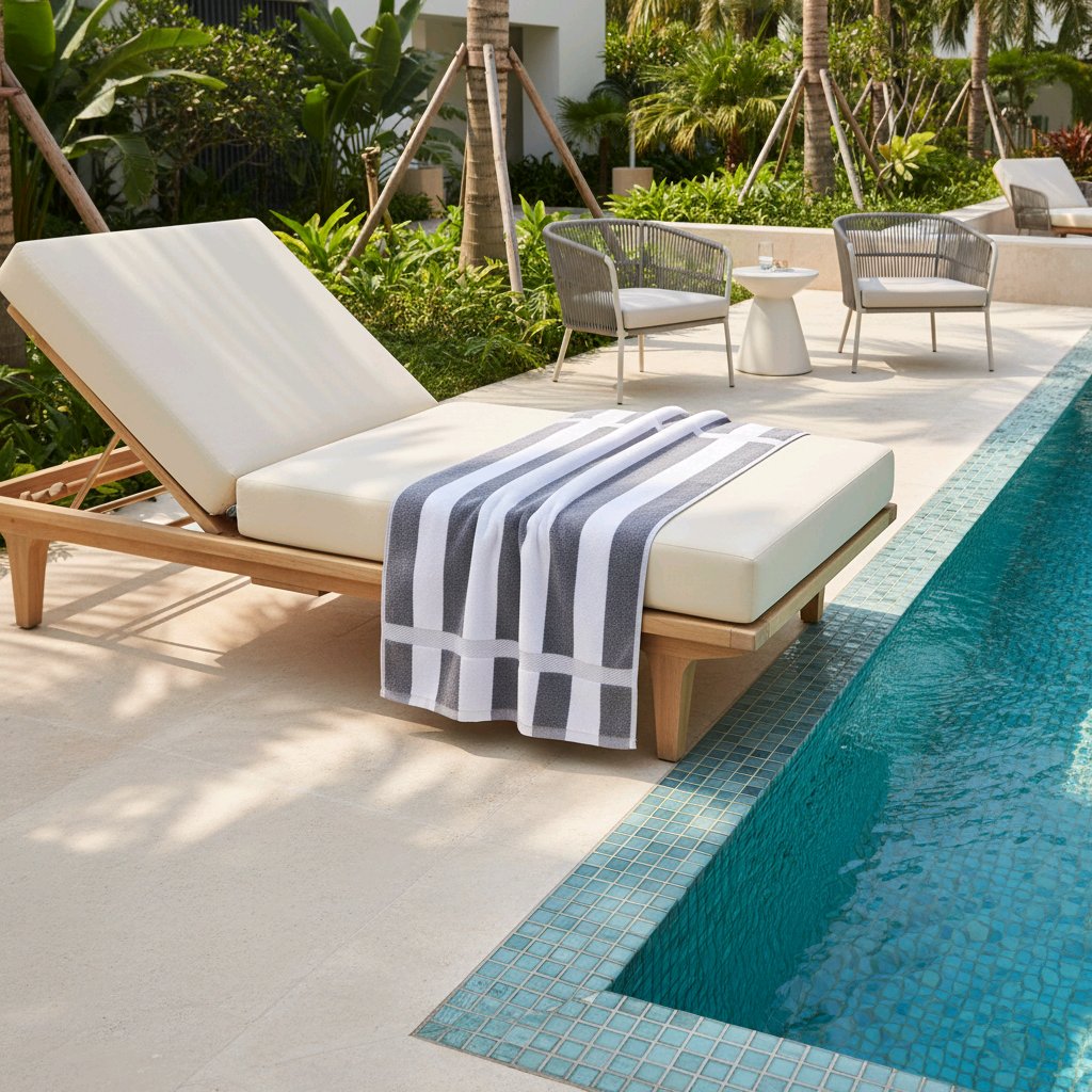 Nortex Grey Cabana Stripe Beach Towel Hotel range