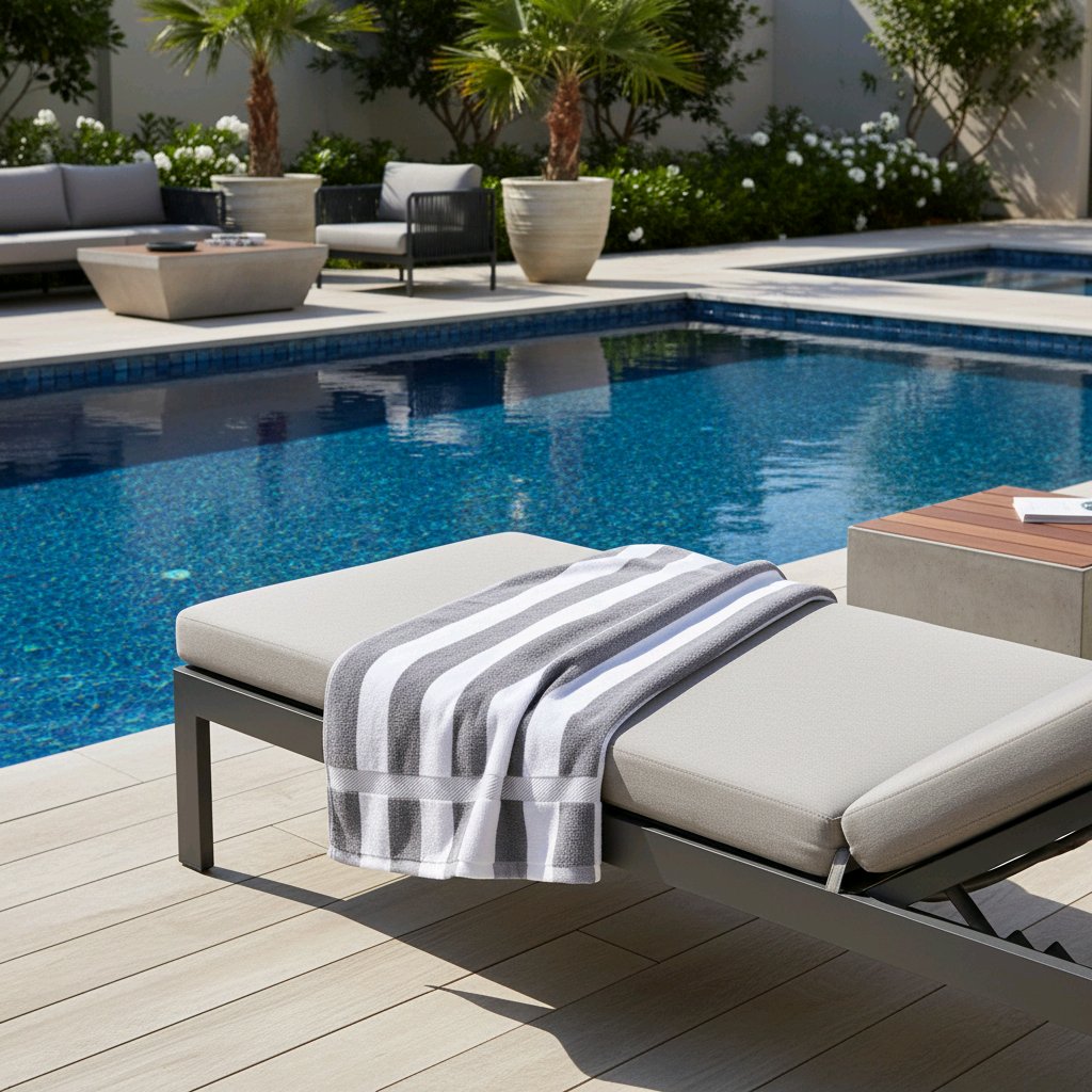 Nortex Grey Cabana Stripe Beach Towel Hotel range