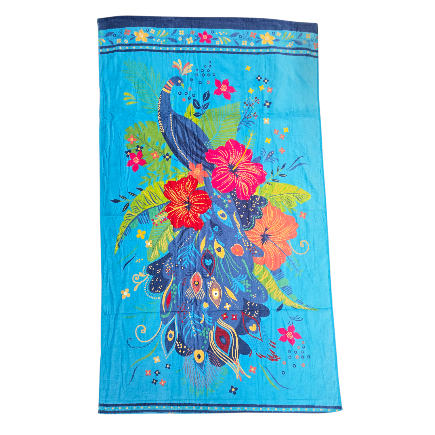 Peacock 100% Cotton Beach Towel