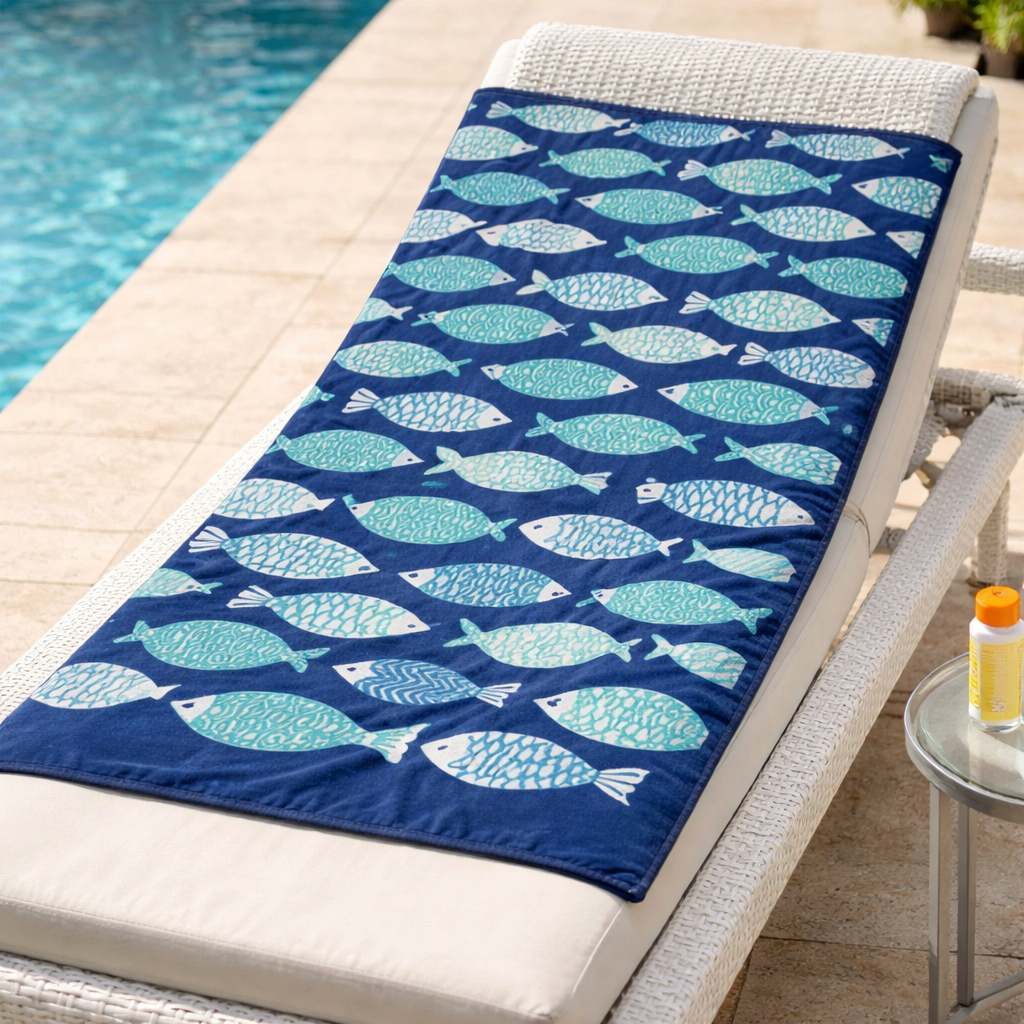 Fish 100% Cotton Beach Towel
