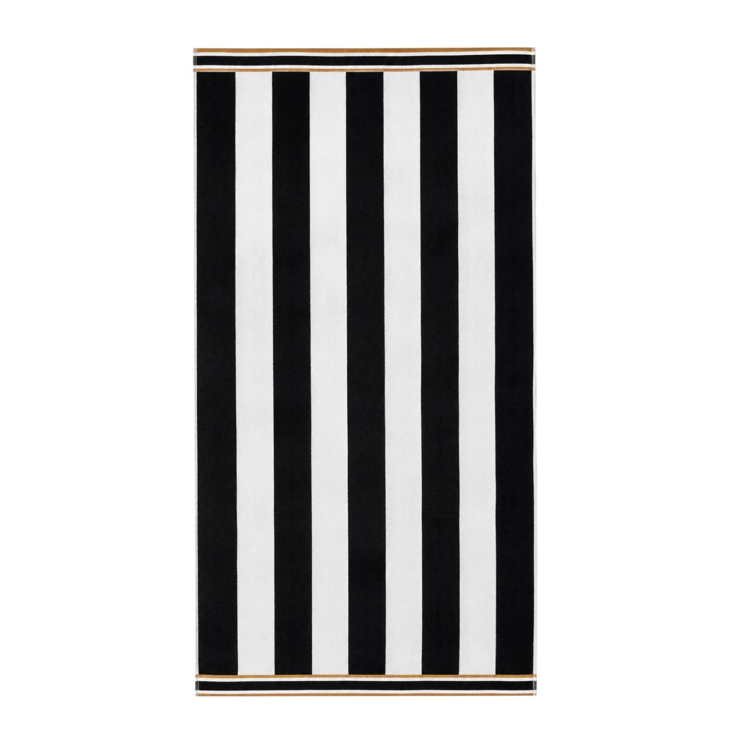 Jacquard Velour Striped Beach Towel Black