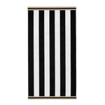 Jacquard Velour Striped Beach Towel Black