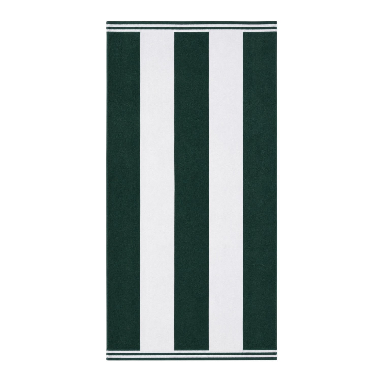 Jacquard Velour Striped Beach Towel Emerald