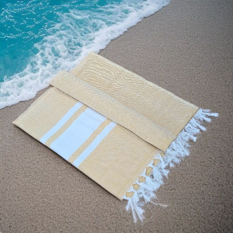 Mimosa Cotton Hammam Beach Towel with Tassels