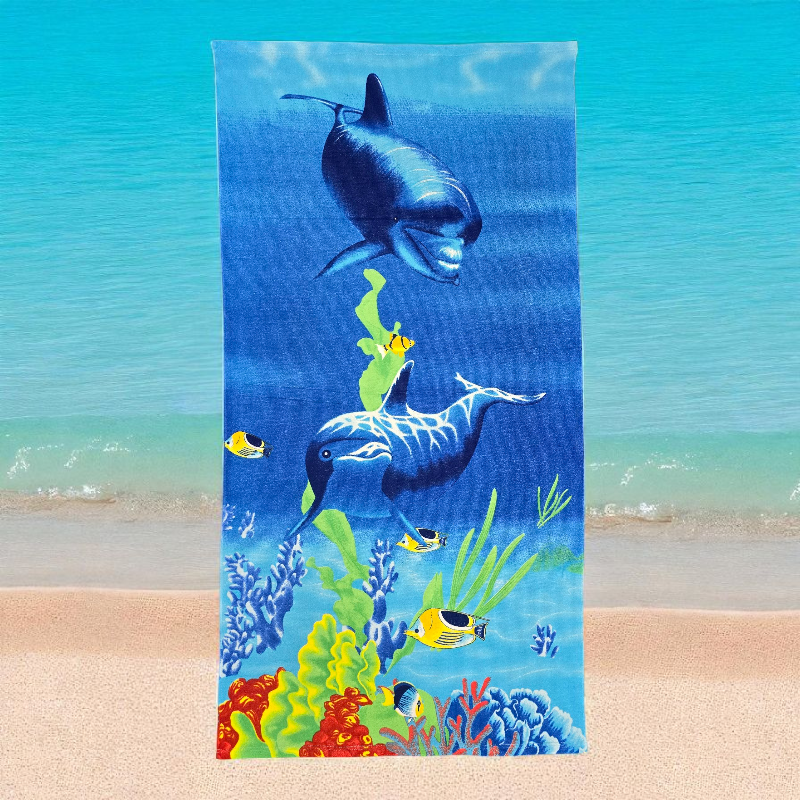 New Duo-Dolphin Microfiber Beach Towels 70x140cm