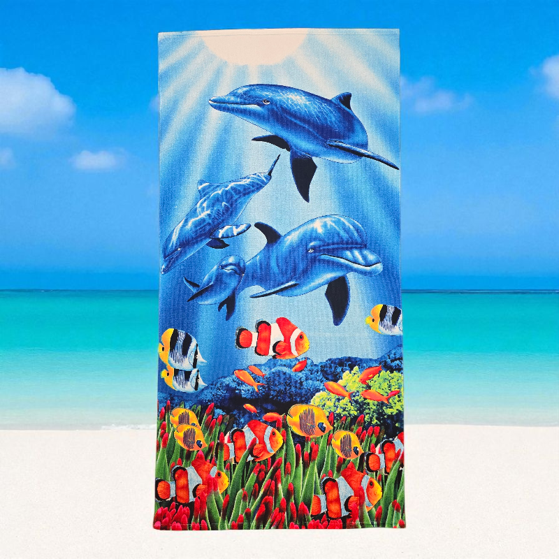 New Dolphin Reef Microfiber Beach Towels 70x140cm