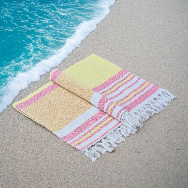 Antalya Cotton Hammam Beach Towel with Tassels