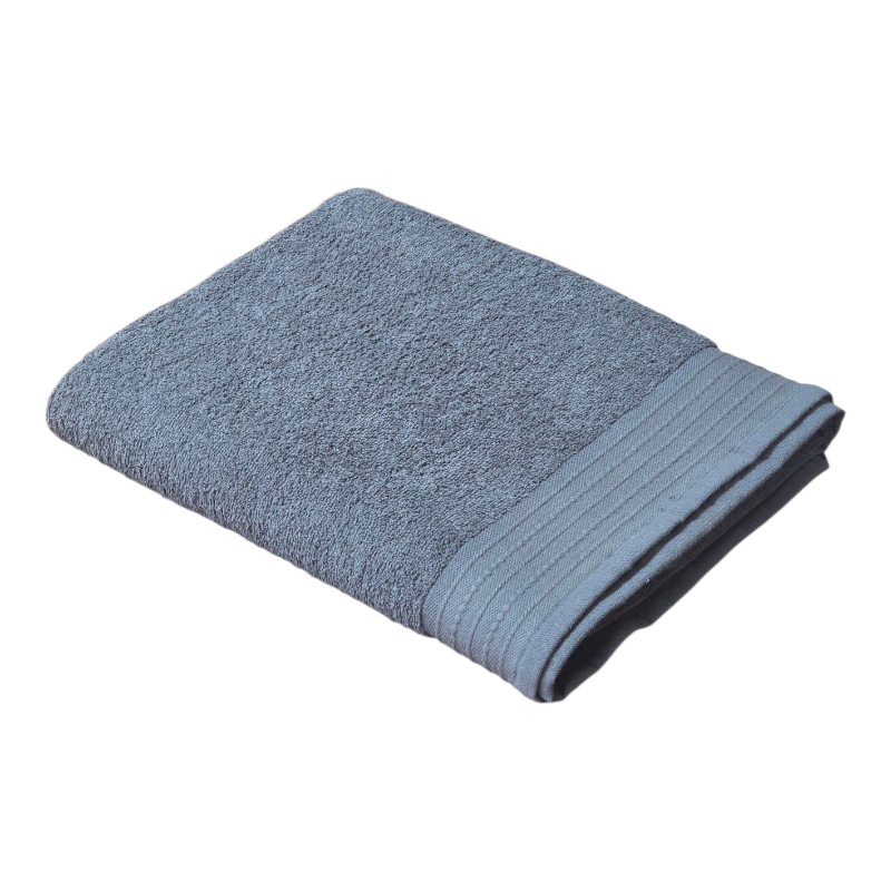 Charcoal Grey Luxe Border Imperfect Bath Sheet