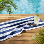 Nortex Navy Cabana Stripe Beach Towel