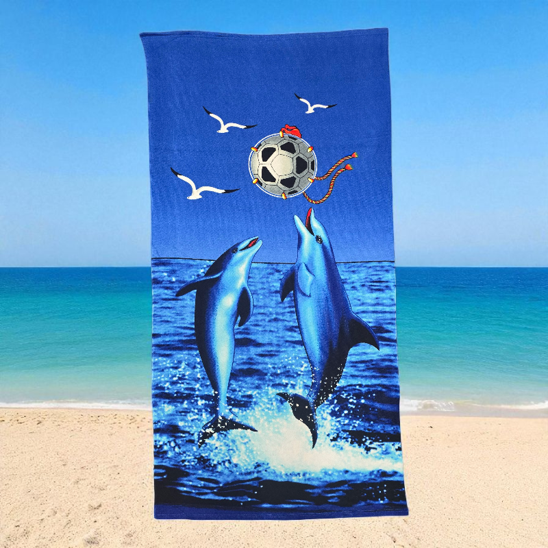New Dolphins Playing Ball Microfiber Beach Towels 70x140cm