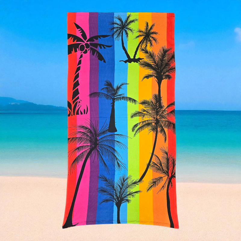 New Palm-Rainbow Microfiber Beach Towels 70x140cm